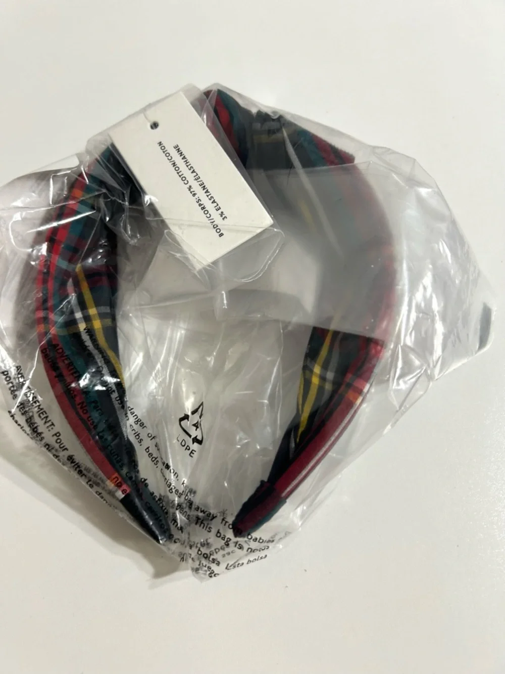 NWT J. Crew Tartan Knotted Headband